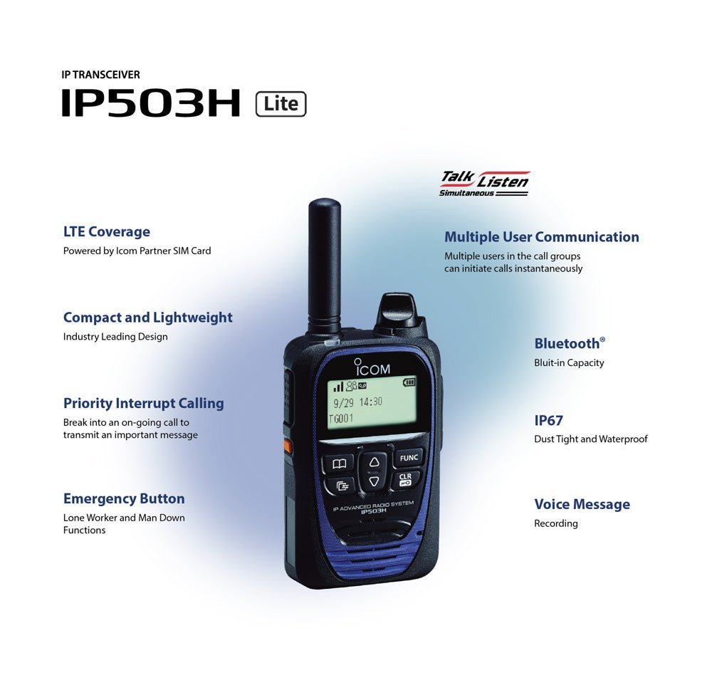 Icom IP503H LITE | Multi - Carrier LTE Two - Way Radio - Icom - IP503H - LITE