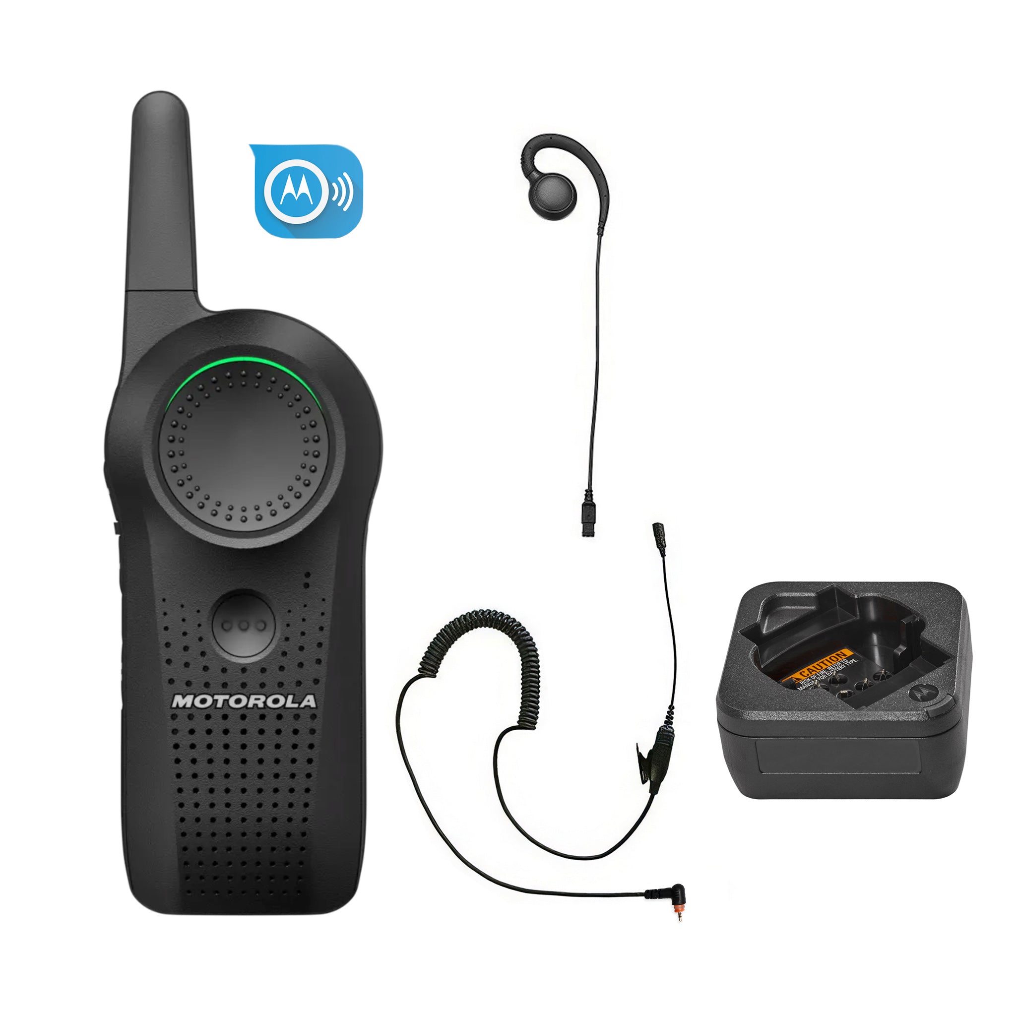 Motorola Curve one-piece earpiece set with single unit charger and subscription.