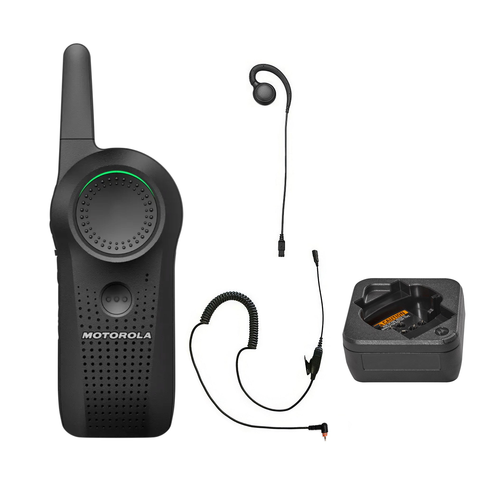 Motorola Curve one-piece earpiece set with single unit charger.