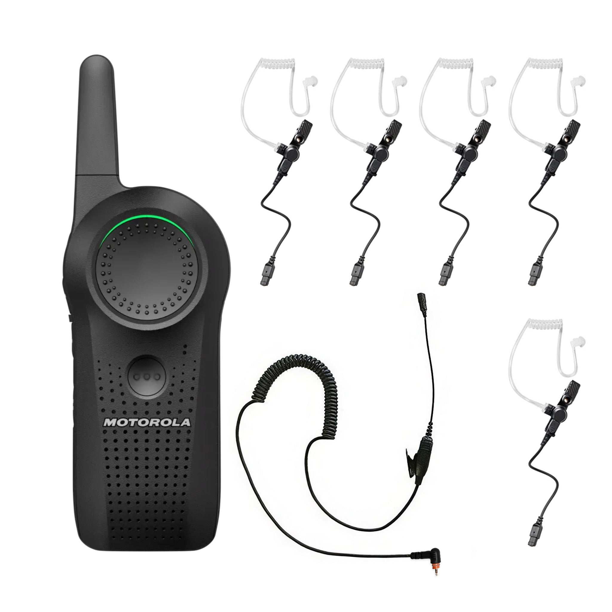 Motorola Curve five-piece clear eartube surveillance earpiece set.