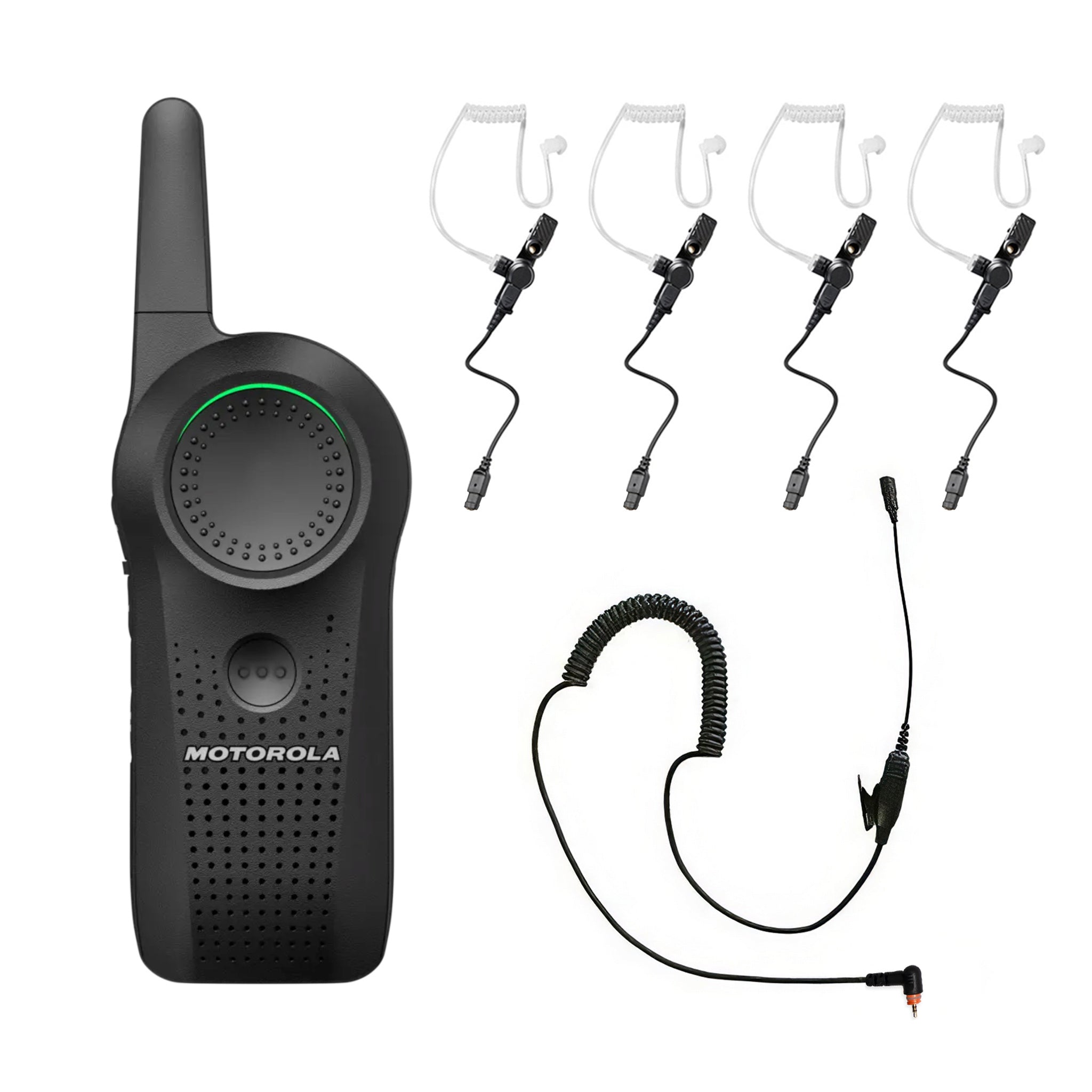 Motorola Curve four-piece clear eartube surveillance earpiece set.