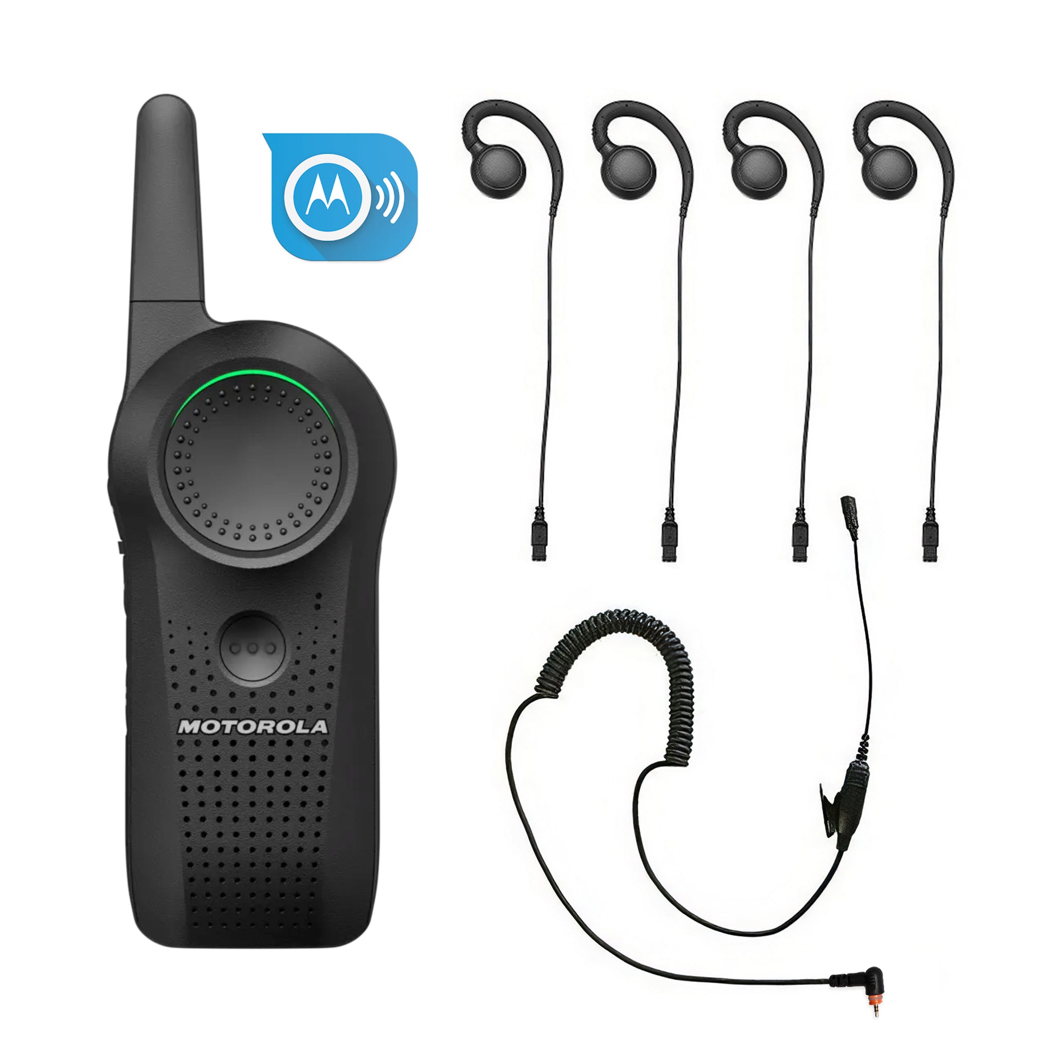 Motorola Curve four-piece earpiece set with subscription for enhanced wireless connectivity.