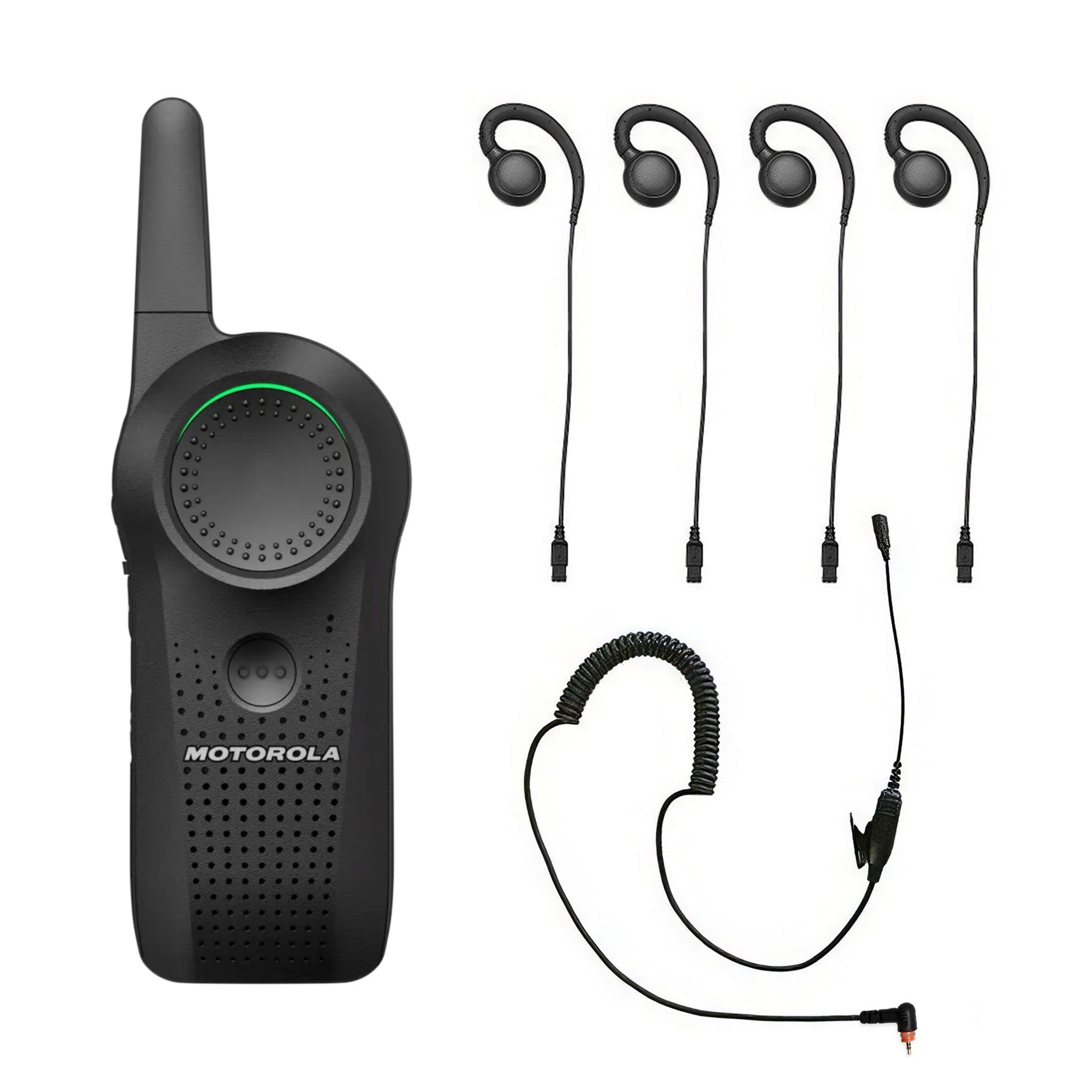 Motorola Curve four-piece earpiece set for enhanced wireless connectivity.