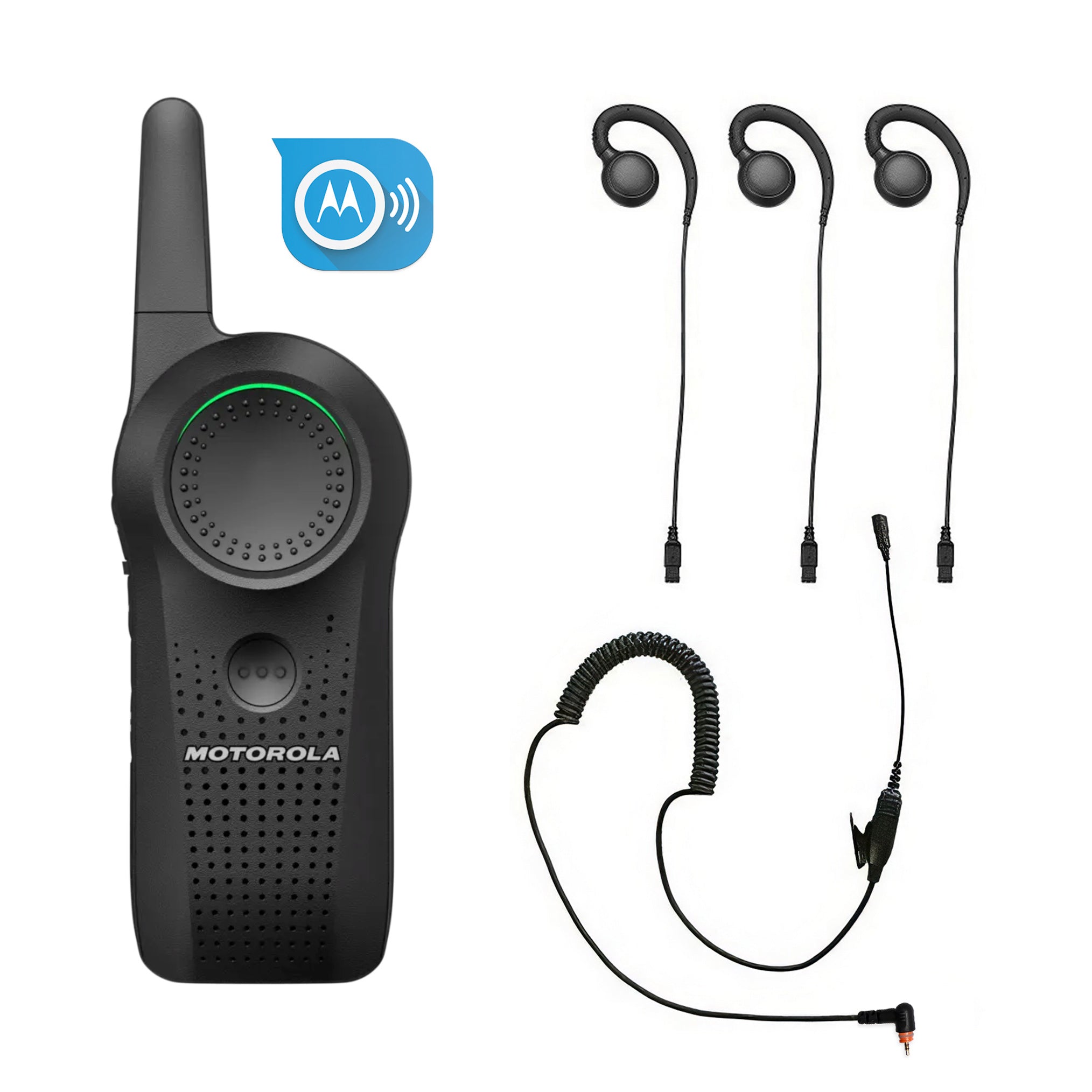 Motorola Curve three-piece earpiece set with subscription for enhanced wireless connectivity.