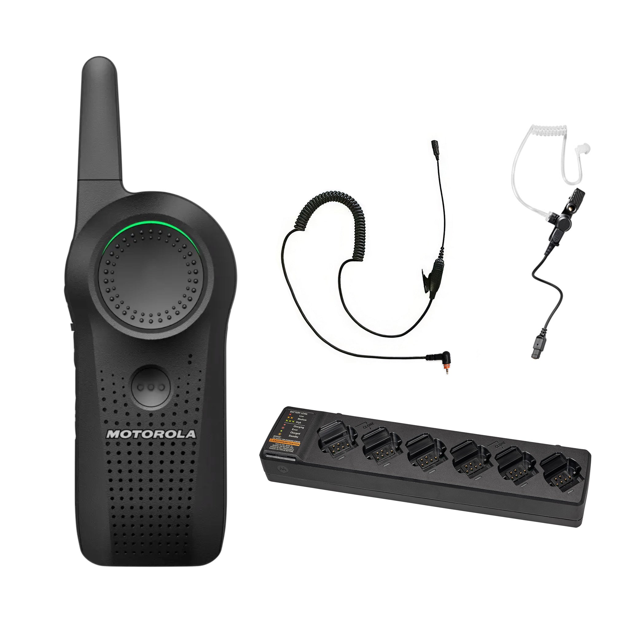 Motorola Curve one-piece earpiece set with multi unit charger.