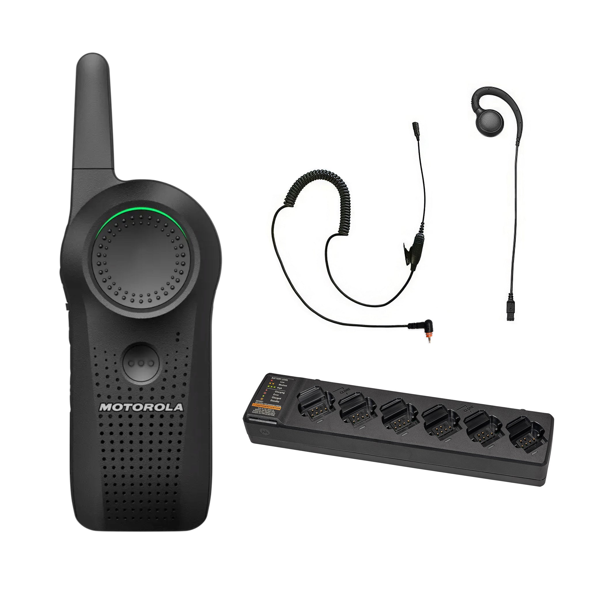 Motorola Curve one-piece earpiece set with multi unit charger.